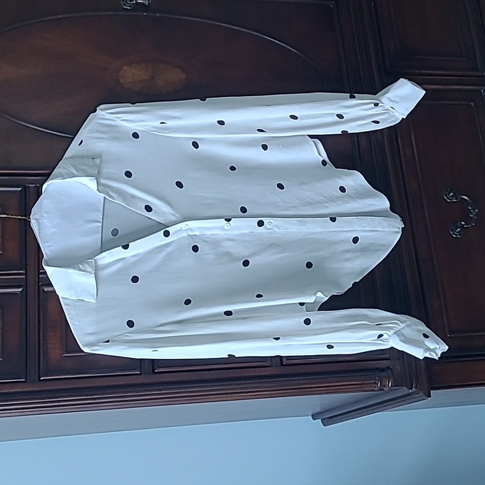 Button-up Polka-dot Blouse-Small